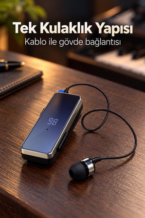 Tek Kulaklıklı Bluetooth Kulaklık Klipsli Ve Yan Tuşlu -MİRAYLİFE