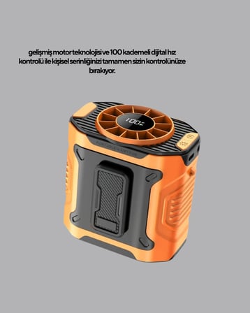 Turbo Mini Taşınabilir Fan – 100 Kademeli Dijital Hız Kontrolü Ve Type-c Şarj -MİRAYLİFE