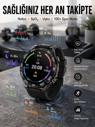Akıllı Saat 2024 Model Arama Cevaplayan Uyku Ve Sağlık Takibi -MİRAYLİFE