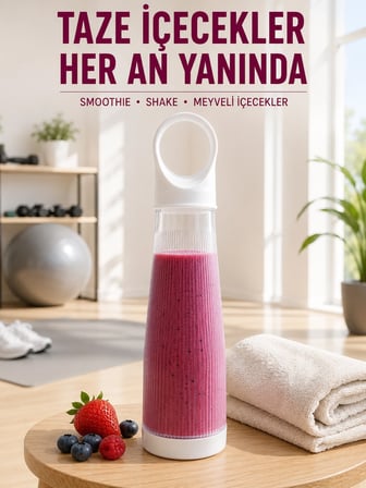 400 Ml Taşınabilir Mini Blender Şarjlı Kablosuz Smoothie Ve Shake Hazırlama -MİRAYLİFE