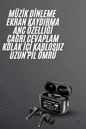 Yeni Nesil Pro Ekranlı Bluetooth Kulaklık 5.0 Bluetooth Yeni Nesil -MİRAYLİFE