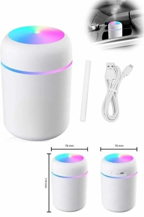 Hava Nemlendirici Buhar Makinesi Led Işıklı Usb Dekoratif Nemlendirici Yeni Nesil -MİRAYLİFE