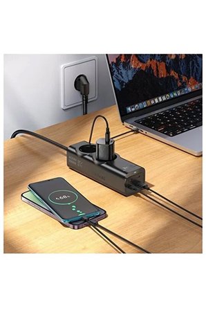 67w Hızlı Şarjlı Akıllı Çoklu Priz – 2000w Güç, 2 Usb-c + 2 Usb-a Çıkışlı, Telefon & Laptop Uyumlu -MİRAYLİFE