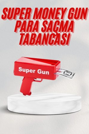 Kırmızı Parti Oyuncağı Para Saçma Fırlatma Tabancası Makinesi Super Money -MİRAYLİFE