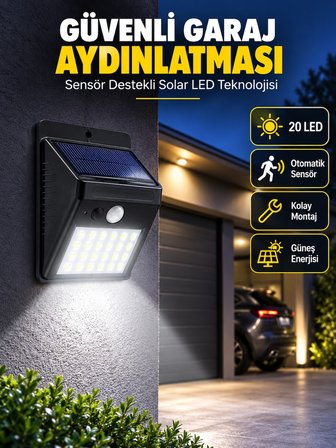 Kablo Gerektirmeyen Solar Led Bahçe Ve Veranda İşığı Yeni Nesil -Mi̇Rayli̇Fe