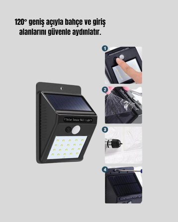 Kablo Gerektirmeyen Solar Led Bahçe Ve Veranda İşığı Yeni Nesil -Mi̇Rayli̇Fe