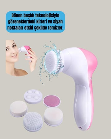 Derin Temizleme Ve Masaj İçin 5 Başlıklı Yüz Cilt Bakım Aleti -MİRAYLİFE