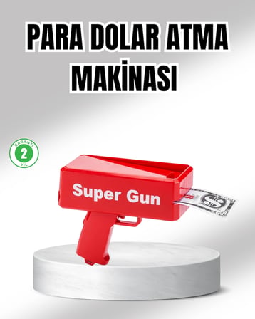 Super Money Gun Para Saçma Tabancası Yüksek Atış Güçlü Kırmızı Model -MİRAYLİFE