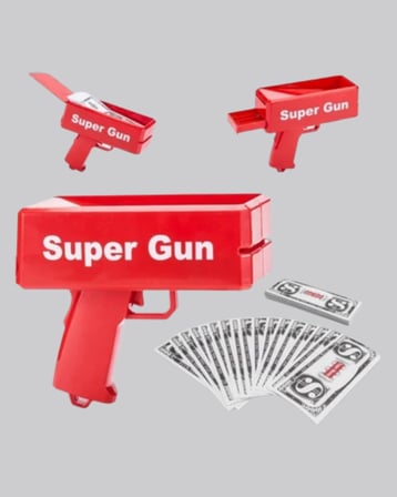 Super Money Gun Para Saçma Tabancası Yüksek Atış Güçlü Kırmızı Model -MİRAYLİFE