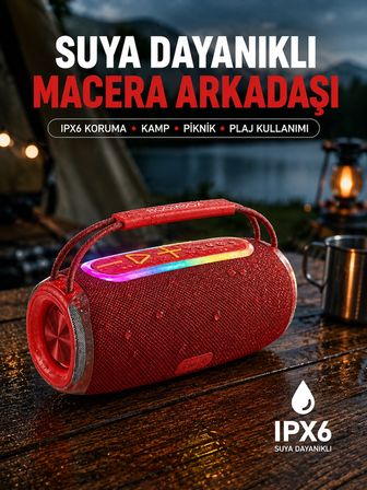 20w Kablosuz Bluetooth Hoparlör Rgb Işık Efektli Usb/sd/aux Destekli -MİRAYLİFE