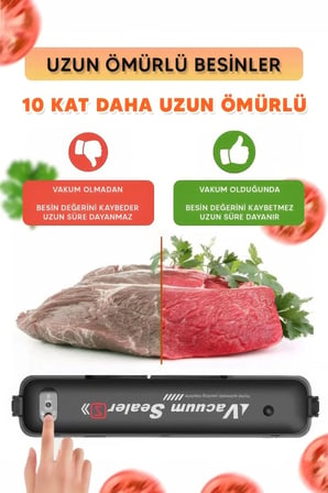 Gıda Vakum Ve Mühürleme Makinesi- Yiyecek Tazeliği Koruma Ev Ve Restoran İçin -MİRAYLİFE