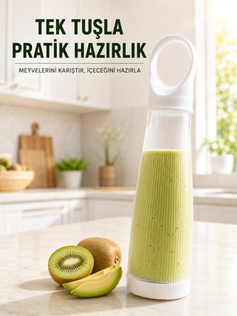 Şarjlı Smoothie Blender 400 Ml Taşınabilir Meyve Karıştırıcı Pratik Mini Blender -MİRAYLİFE