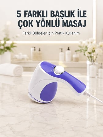 Elektrikli Masaj Aleti 5 Başlıklı Güçlü Titreşimli Selülit Karşıtı Vücut Masaj Cihazı -MİRAYLİFE
