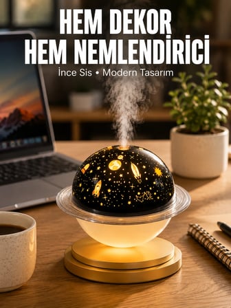 Hava Nemlendirici Renk Değiştiren Oda Kokusu Yıldızlı Projektör -MİRAYLİFE