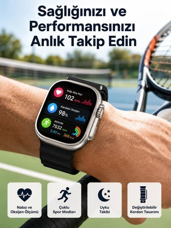 Akıllı Saat Çok Fonksiyonlu Unısex Sosyal Medya Girişli Bluetooth Bağlantılı -MİRAYLİFE