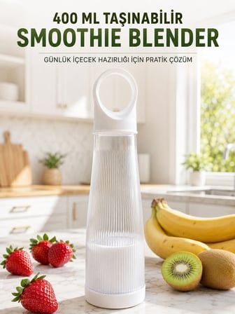 Kablosuz Taşınabilir Blender 400 Ml Şarjlı Smoothie Shake Ve Meyveli İçecek Hazırlama -MİRAYLİFE
