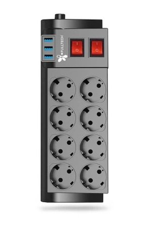 Fulltech Ftr-08 8’li Termal Akım Korumalı Priz -MİRAYLİFE