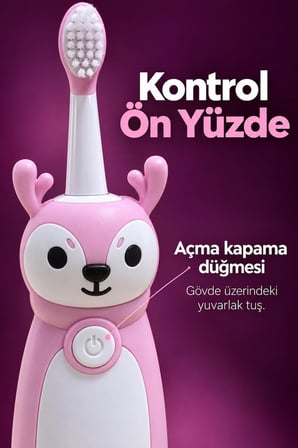 Çocuk Diş Fırçası Pembe Gövdeli Açma Kapama Düğmeli -MİRAYLİFE