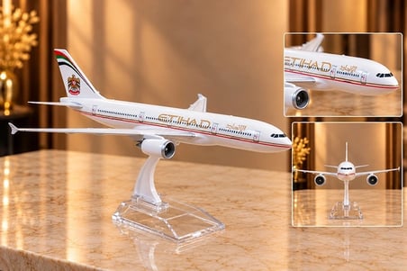 Metal Etihad Airways Yolcu Uçağı Maketi Standlı Dekoratif  Alk6149 -MİRAYLİFE