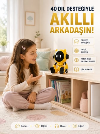 Yapay Zeka Çocuk Robotu Türkçe İngilizce Matematik Fen Ders Desteği Hikaye Ve Şiir Özellikli -MİRAYLİFE