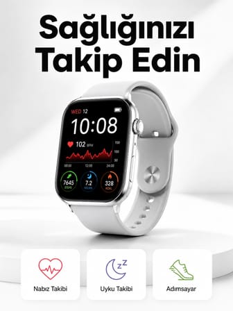 Yeni Nesil Akıllı Saat Adımsayar, Gps, Nabız Ölçer, Uyku Ve Sağlık Takibi (kopya) -MİRAYLİFE