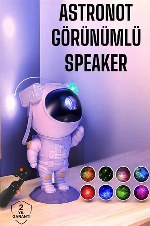 Astronot Bluetooth Hoparlör Gökyüzü Projektör Gece Lambası -MİRAYLİFE