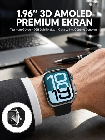 Rs12 Pro+ 2025 Serisi Özel Üretim Full Ekranlı Akıllı Saat – Nabız Ve Uyku Takibi, Bluetooth Arama, Garantili, Güçlü Batarya -MİRAYLİFE