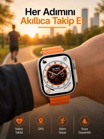 Yeni Nesil Ultra Akıllı Saat Adımsayar Uyku Takibi Nabız Sensörü Yeni Nesil -MİRAYLİFE