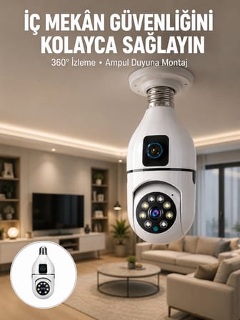 Tak Çalıştır Ampul Kamera – Full Hd 1080p Kablosuz Güvenlik Çözümü Yeni Nesil -MİRAYLİFE