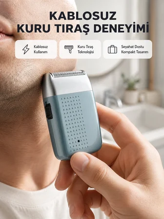Şarjlı Kuru Kullanım Tıraş Makinesi – Kablosuz, Taşınabilir -MİRAYLİFE