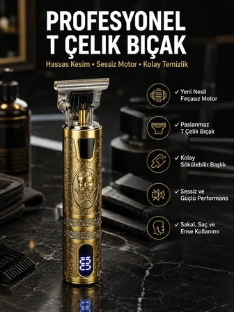 Tıraş Makinesi Çizik Tıraş Paslanmaz Çelik Uzun Ömürlü Şarjlı -MİRAYLİFE