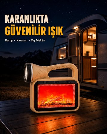 solar alev işığı cob teknolojili taşınabilir el feneri ve kamp lambası -mi̇rayli̇fe