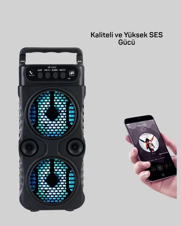 Led Işıklı Kablosuz Bluetooth Hoparlör Yüksek Ses Güçlü Bas Performansı Taşınabilir Şarjlı -MİRAYLİFE