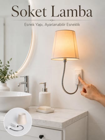 Soket Tipi Ayarlanabilir Başlıklı Dekoratif Gece Lambası -MİRAYLİFE
