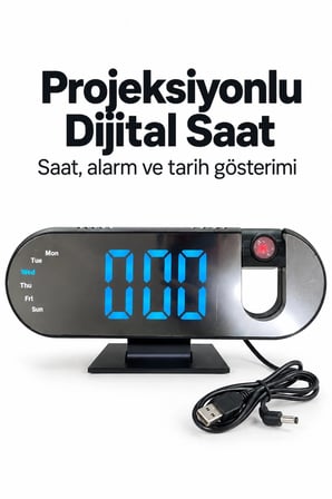 Dijital Masa Saati Saat Tarih Ve Gün Göstergeli -MİRAYLİFE