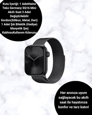 SQ-16 Mini Series 10 Akıllı Saat – 3 Kordon + Hediye Bileklik -MİRAYLİFE