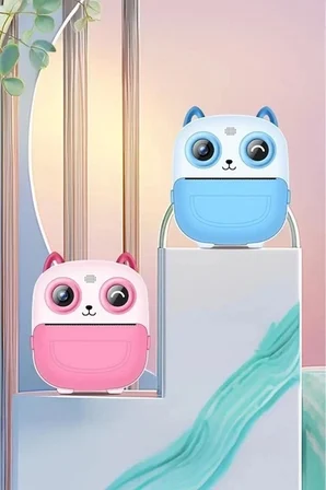 Dijital Video Fotoğraf App Destekli Çocuk Kamerası Termal Resim Kağıt Baskılı Yazıcı Pembe -MİRAYLİFE