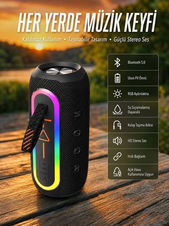 Kablosuz Bluetooth Hoparlör Taşınabilir Çoklu Bağlantılı Özelliği -MİRAYLİFE