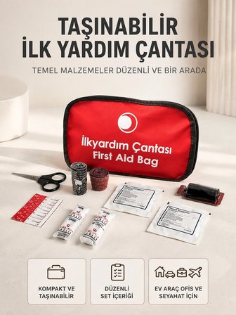 Taşınabilir İlk Yardım Seti Araç Ev Ofis İçin Pratik Çözüm -MİRAYLİFE