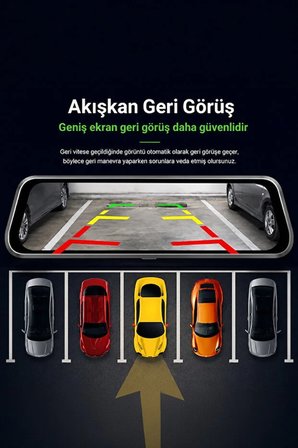 2k Ekran Tam Dokunmatik 9.66” Dikiz Ayna Araç Içi Kamera (1080p Arka) -MİRAYLİFE