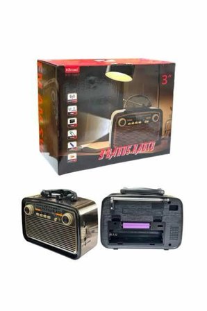 Nostalji Radyo Bluetooth Hoparlör Usb-sd Kart Giriş Led Fener Işıklı Bataryalı Pilli Yeni Nesil -MİRAYLİFE