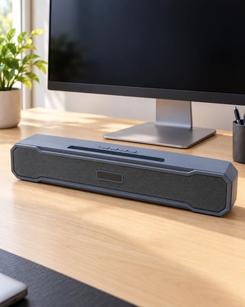 İnce Dikdörtgen Gövdeli Çift Hoparlörlü Stereo Ses Sunan Kablosuz Masaüstü Ses Sistemi -MİRAYLİFE