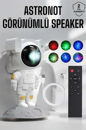 Astronot Görünümlü Projeksiyon Speaker Taşınabilir -MİRAYLİFE