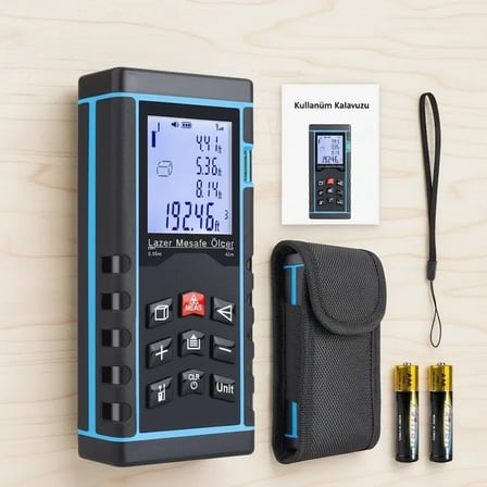40 Metre Hassas Lazermetre Ölçer Lcd Dijital Ekran Su Terazili Lazerli Mesafe Ölçüm Cihazı -MİRAYLİFE
