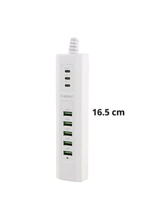 8 Portlu Çoklu Usb Şarj İstasyonu 5 Usb + 3 Type-c Masaüstü Çoklu Şarj Cihazı -MİRAYLİFE