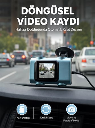 Mini Araç İçi Kamera Sürekli Kayıt Geniş Açılı Yeni Nesil -MİRAYLİFE