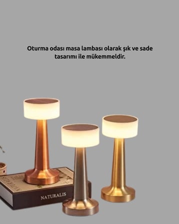Modern Usb'li Kablosuz Masa Lambası – Minimalist Tasarım, 3 Farklı Parlaklık Yeni Nesil -MİRAYLİFE