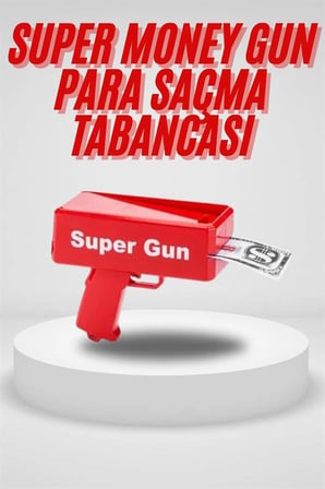 Para Saçma Tabancası Kırmızı Para Fırlatma Oyuncağı Parti Eğlencesi -MİRAYLİFE