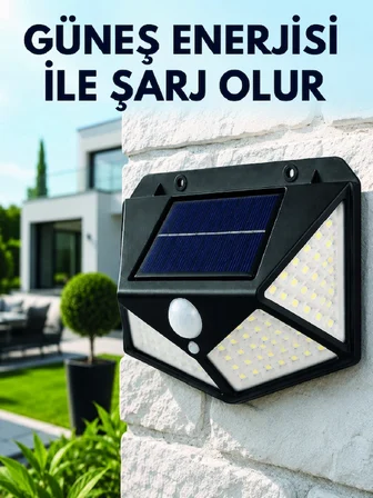 Sensörlü Solar Bahçe Lambası Geniş Açılı Led Aydınlatmalı Balkon Garaj Ve Bahçe Işığı -MİRAYLİFE