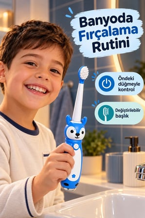 Elektrikli Diş Fırçası Mavi Gövdeli İki Yedek Başlıklı -MİRAYLİFE
